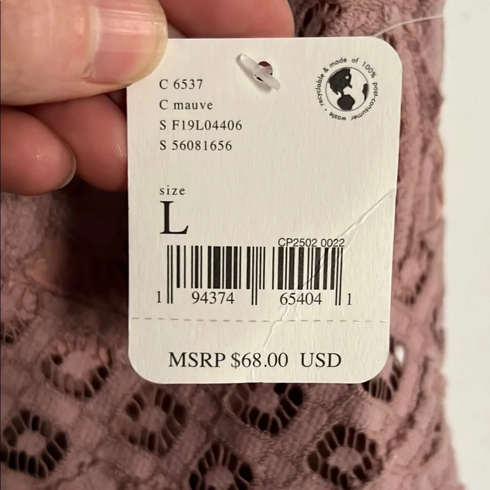 Free People intimates Adele cami. Elegant Lace Trimmed Mauve Top size Large - Picture 5 of 9